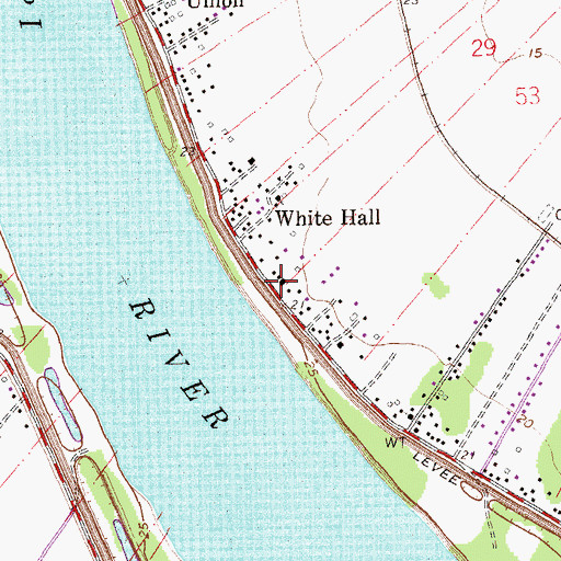 Topographic Map of Union Convent Volunteer Fire Department, LA