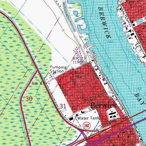 Topographic Map of Golden Farms Fire Station Substation, LA