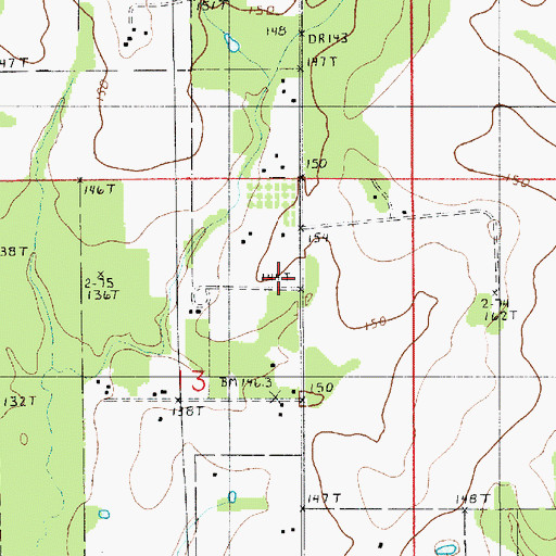 Topographic Map of Beauregard Volunteer Fire Protection District 2 Broadlands Station, LA