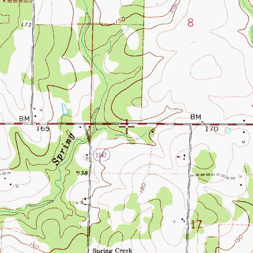Topographic Map of Beauregard Volunteer Fire Protection District 3 Kipling Station, LA