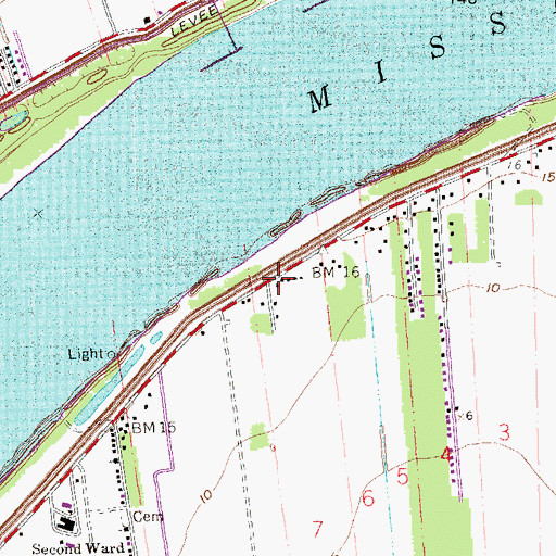 Topographic Map of Saint John Westside Volunteer Fire Department, LA