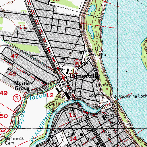 Topographic Map of Plaquemines Fire Department Northside Station, LA