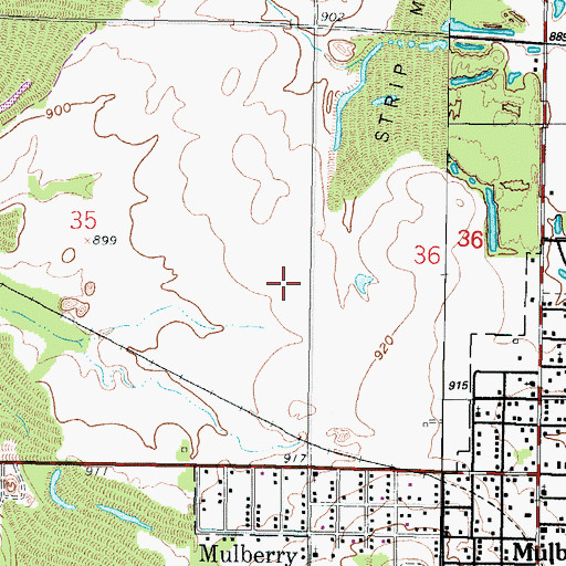 Topographic Map of Mulberry Wastewater Plant, KS