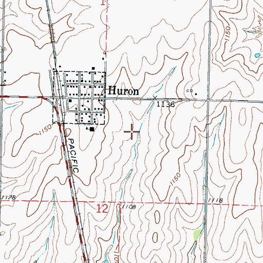 Topographic Map of Huron Wastewater Treatment Plant, KS