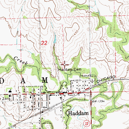 Topographic Map of Haddam Wastewater Plant, KS