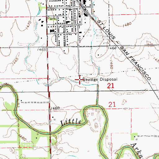 Topographic Map of Buhler Wastewater Plant, KS
