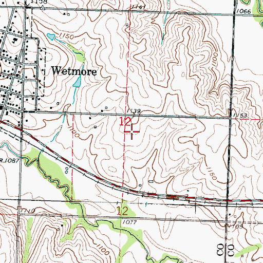 Topographic Map of Wetmore Wastewater Treatment Facility, KS