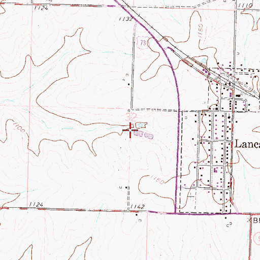 Topographic Map of Lancaster Sewage Treatment Plant, KS