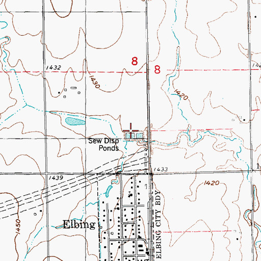 Topographic Map of Elbing Wastewater Plant, KS
