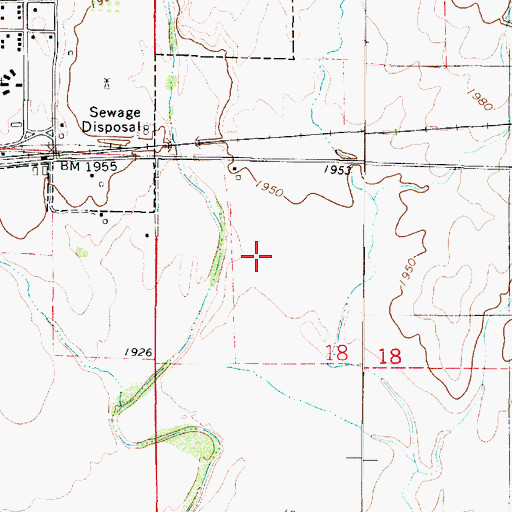 Topographic Map of Ashland Wastewater Treatment Facility, KS