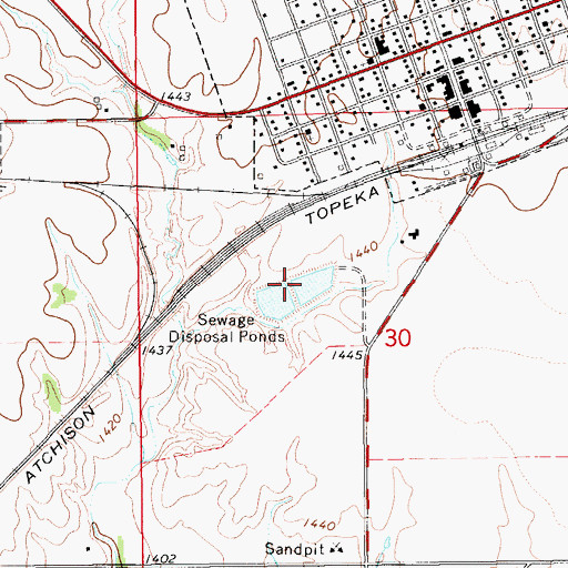 Topographic Map of Attica Wastewater Plant, KS
