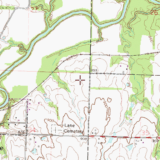 Topographic Map of Lane Wastewater Plant, KS