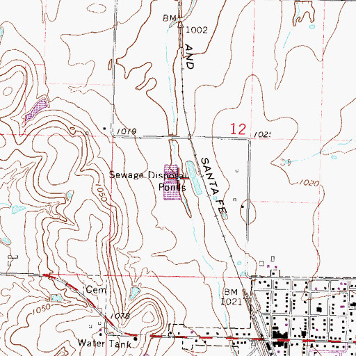 Topographic Map of Richmond Wastewater Plant, KS