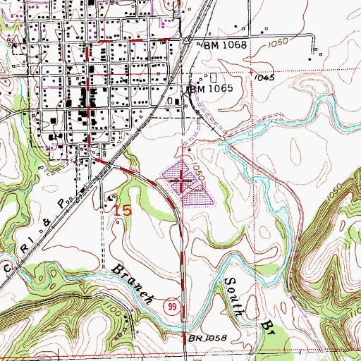 Topographic Map of Alma Sewer Treatment Plant, KS