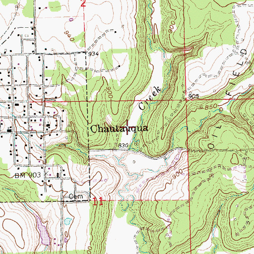 Topographic Map of Chautauqua Wastewater Plant, KS