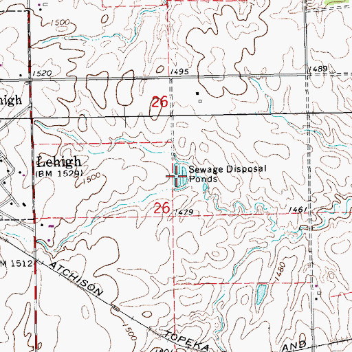 Topographic Map of Lehigh Wastewater Treatment Plant, KS