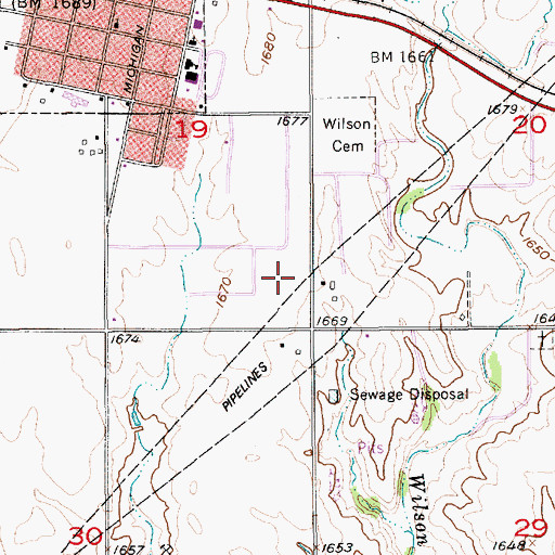 Topographic Map of Wilson Wastewater Plant 2, KS