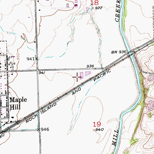 Topographic Map of Maple Hill Wastewater Treatment Plant, KS