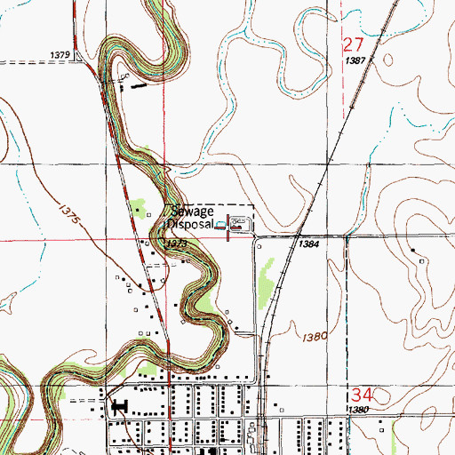 Topographic Map of Sedgwick Wastewater Treatment Plant, KS