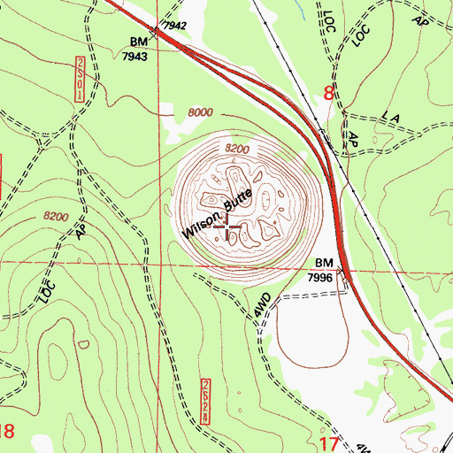 Topographic Map of Wilson Butte, CA