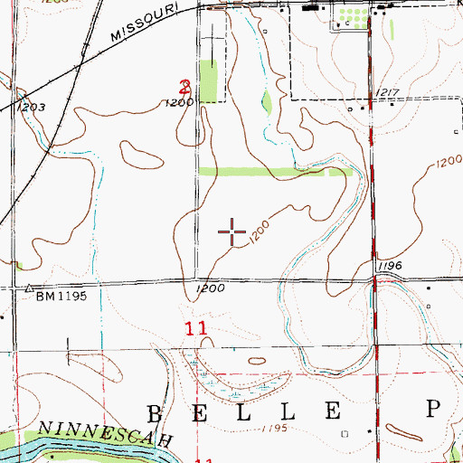 Topographic Map of Belle Plaine Wastewater Treatment Plant, KS