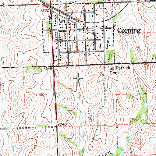 Topographic Map of Corning Wastewater Treatment Plant, KS