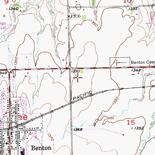 Topographic Map of Benton Wastewater Treatment Facility, KS