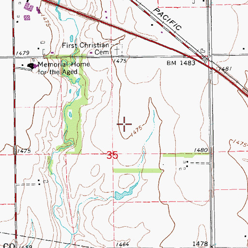Topographic Map of Moundridge Sewer Treatment Plant, KS