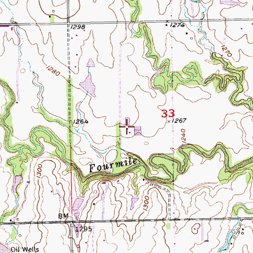 Topographic Map of Andover Wastewater Treatment Plant, KS