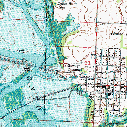 Topographic Map of Toronto Sewer Treatment Plant, KS