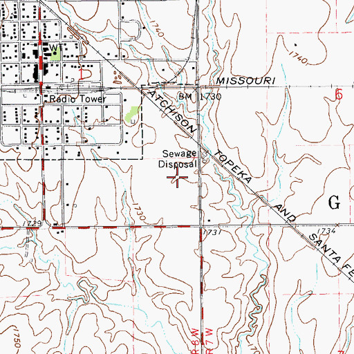 Topographic Map of Geneseo Wastewater Treatment Facility, KS