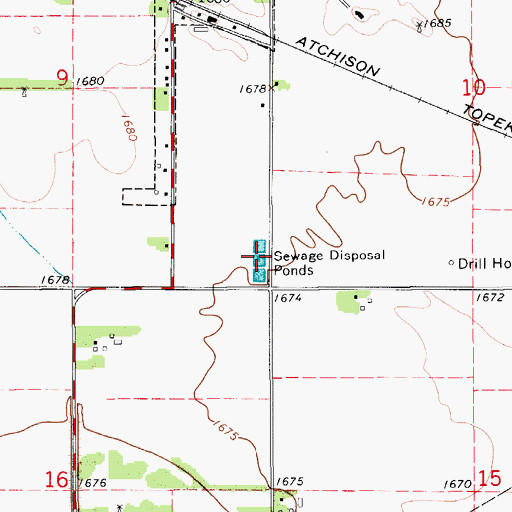 Topographic Map of Alden Wastewater Plant, KS