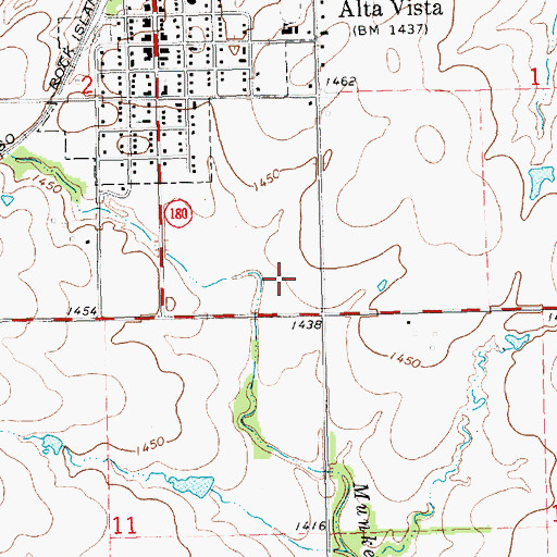 Topographic Map of Alta Vista Wastewater Plant, KS