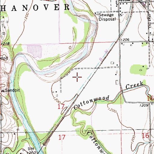Topographic Map of Hanover Wastewater Plant, KS