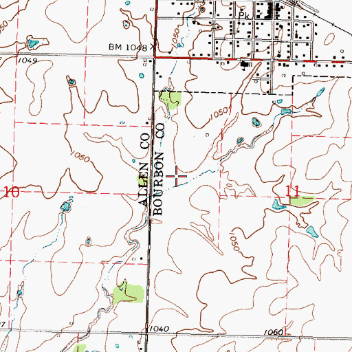 Topographic Map of Bronson Sewer Treatment Plant, KS