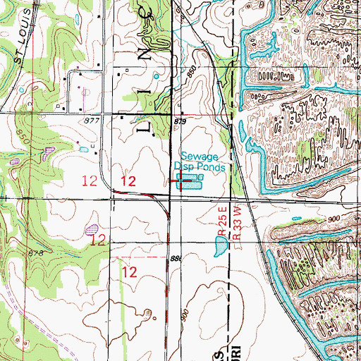 Topographic Map of Arcadia Wastewater Treatment Facility, KS