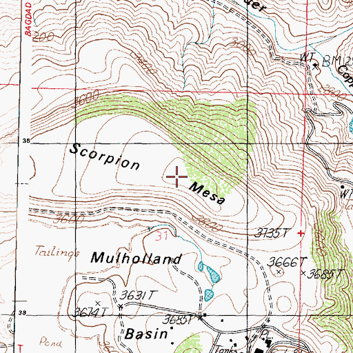 Topographic Map of Centipede Mesa, AZ