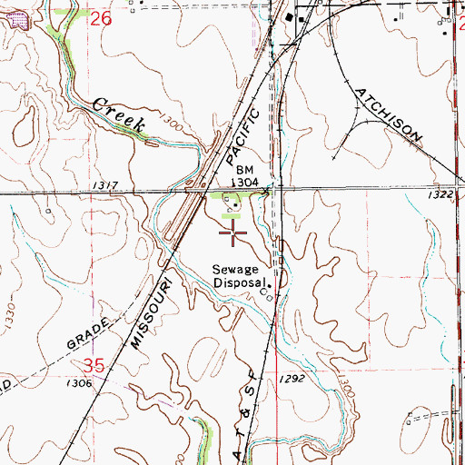 Topographic Map of Anthony Wastewater Treatment Plant, KS