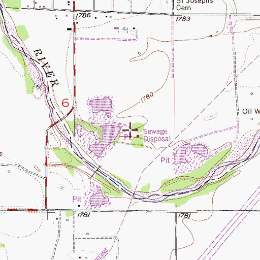 Topographic Map of Ellinwood Wastewater Plant, KS