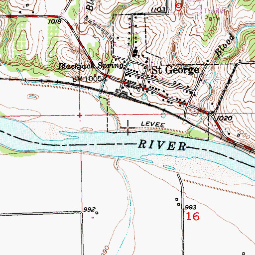 Topographic Map of Saint George Wastewater Treatment Plant, KS
