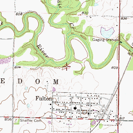 Topographic Map of Fulton Wastewater Treatment Plant, KS