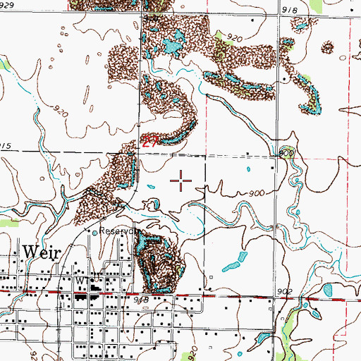 Topographic Map of Weir Wastewater Treatment Plant, KS