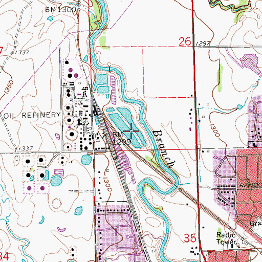 Topographic Map of El Dorado Wastewater Treatment Facility, KS