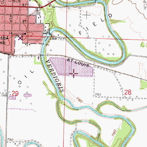 Topographic Map of Neodesha Wastewater Treatment Facility, KS