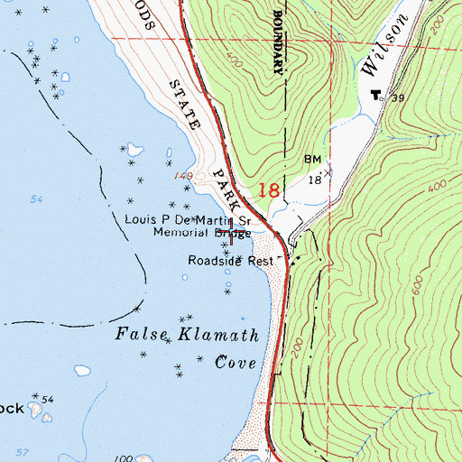 Topographic Map of Wilson Creek, CA