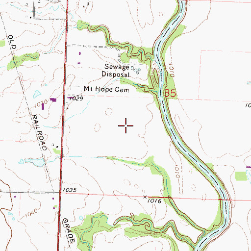 Topographic Map of Burlington Wastewater Plant, KS