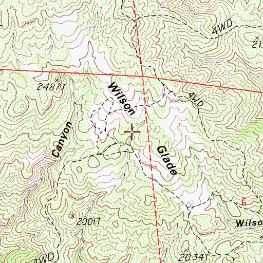 Topographic Map of Wilson Glade, CA