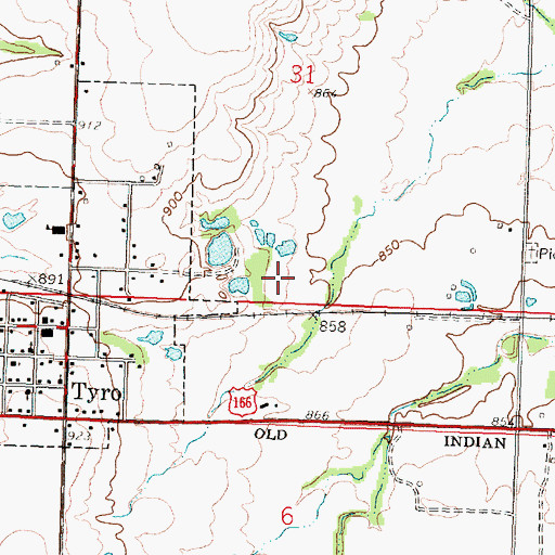 Topographic Map of Tyro Wastewater Treatment Facility, KS