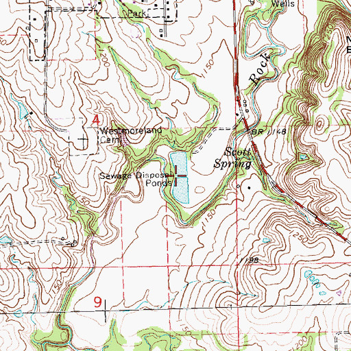 Topographic Map of Westmoreland Wastewater Treatment Facility, KS