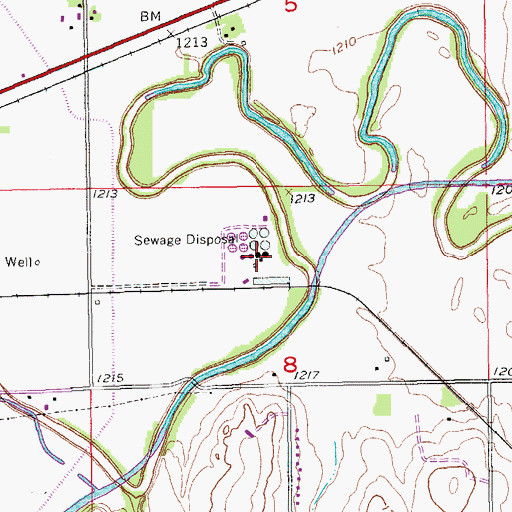 Topographic Map of Salina Wastewater Plant, KS